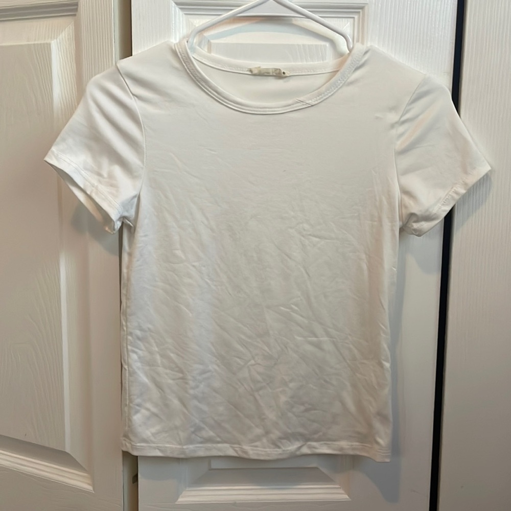 olivia rae white shirt sleeve shirt